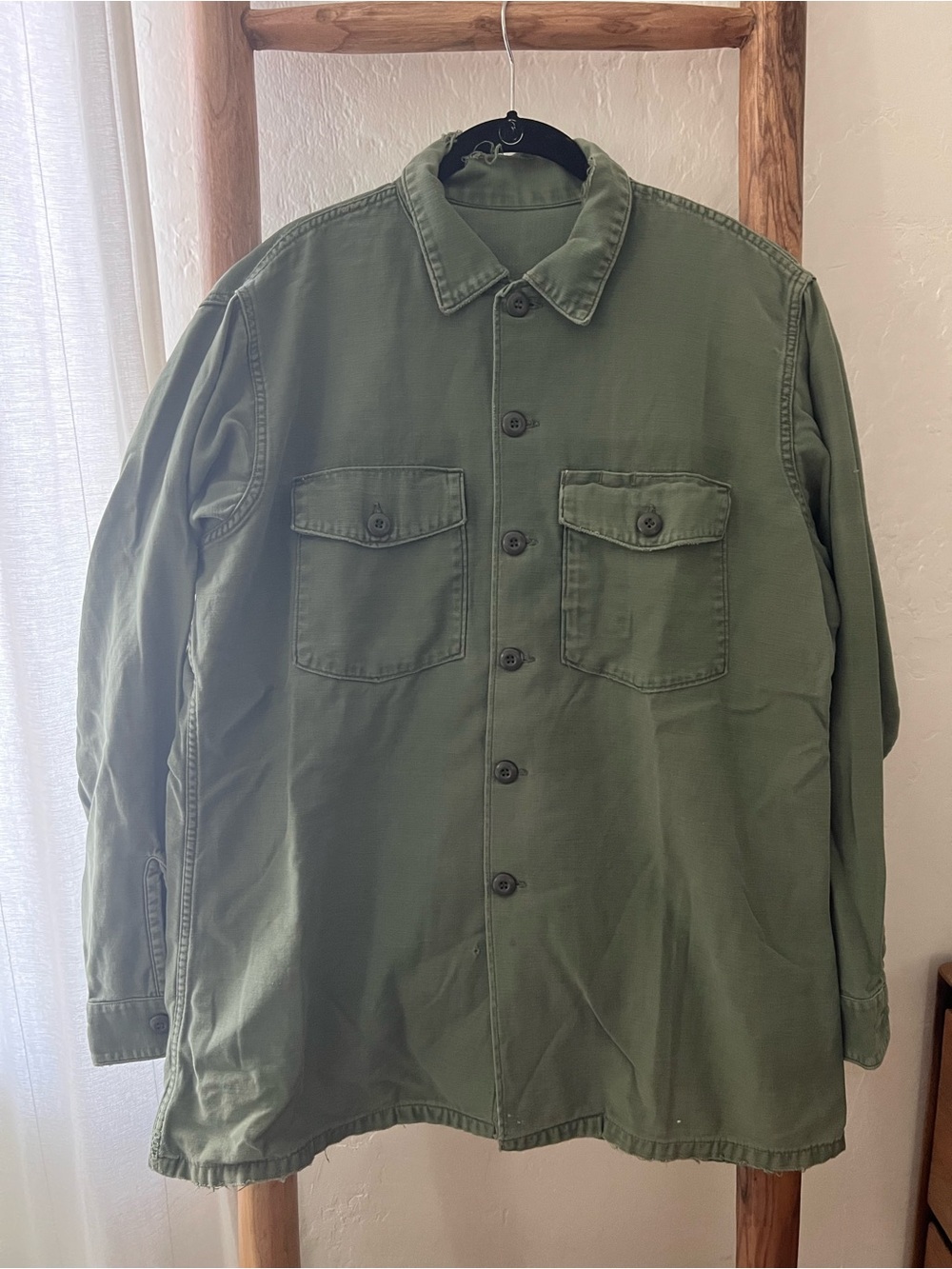 1970’s U.S. Army issued Olive Green Field Jacket with Chest Flap Pockets
